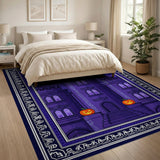 Purple Haunted Castle Halloween Area Rug