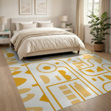 Geometric Modern Orange Vibrant Orange Geometric Modern Area Rug