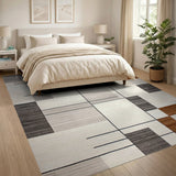 Geometric Modern Geometric Grey Block Area Rug