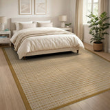 Beige Basketweave Coastal Area Rug