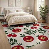 Cherry Tomato Starburst Fruit Pattern Rug