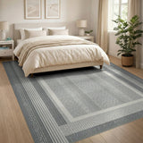 Modern Grey Framed Woven Area Rug