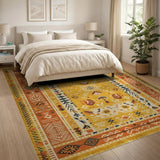 Yellow Heritage Tribal Yellow Heritage Tribal Geometric Area Rug