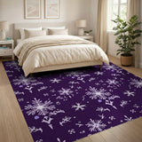 Purple Snowflake Geometric Area Rug