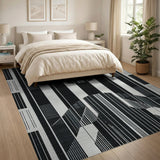 Bold Black White Geometric No. 7 Area Rug