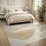Beige and Neutral Abstract Wave Neutral Area Rug
