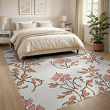 Blush Pink Terracotta Floral Vine Rug