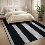 Bold Black White Striped No. 4 Area Rug