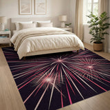 Vibrant Pink Fireworks Burst Area Rug
