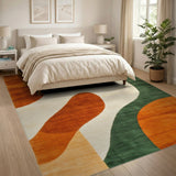 Orange Abstract Area Orange Wave Abstract Area Rug
