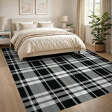 Bold Black and White Bold Black White Plaid Area Rug