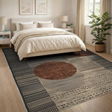 Geometric Modern Area Rug with Bold Circles