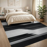 Op Art Black White Halftone Wave Rug