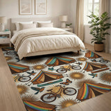 ODIKA Rainbow Camping Tents Washable Area Rug