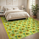 Vibrant Sunflower Striped Yellow Area Rug