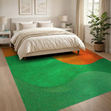 Wavy Orange Green Abstract Area Rug