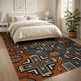 Southwestern Geometric Cross Pottery Rug