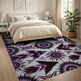 Purple Starburst Feather Area Rug