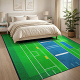 Rugby Pitch Geometric Area Rug