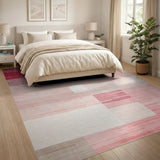 Red Pink Geometric Abstract Area Rug