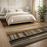 Brown Tan Coastal Pier Area Rug
