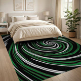 Abstract Area Hypnotic Green Spiral Abstract Area Rug