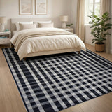 Black and White Black White Gingham Checkered Area Rug