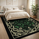 Ornate Green Foliage Persian Area Rug