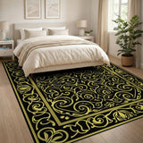 Opulent Gold Ornate Area Rug