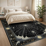 Black and White Gothic Spider Web Area Rug