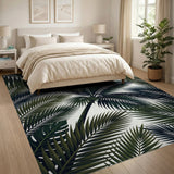 Lush Tropical Palm Leaf Area Rug