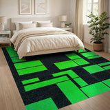 Bold Green Geometric Modern Area Rug
