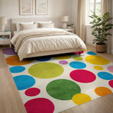 Multicolor Geometric Circles Area Rug