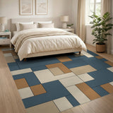 ODIKA Geometric Blue Brown Area Rug