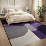 Abstract Purple Geometric Abstract Area Rug