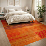 Geometric Modern Bold Orange Geometric Stripe Area Rug