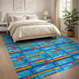 Rainbow Boarding Pass Washable Rug