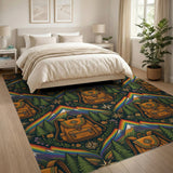 Rainbow Backpack Mountain Boho Area Rug