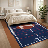 Navy Football Field Area Rug