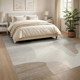 Abstract Area Beige and Neutral Abstract Beige Neutral Organic Shapes Area Rug