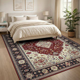 Red Medallion Persian Area Rug
