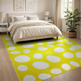 Sunny Yellow Oval Spot Area Rug