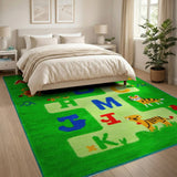 Green ABC Animals Alphabet Kids Rug