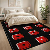 Red Pixel Dice Game Area Rug