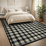 Rustic Farmhouse Black and White Black White Checkered Farmhouse Area Rug