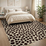 Beige and Neutral Beige Leopard Spot Area Rug
