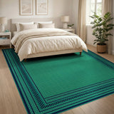 Teal Dotted Field Geometric Area Rug