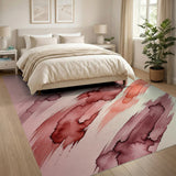 Sweeping Red Watercolor Area Rug