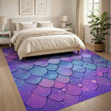 Mermaid Scales Area Rug in Pink Purple Teal