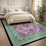 Vibrant Pink Purple Traditional Persian Area Rug